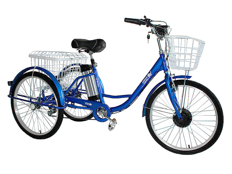 Трицикл электрический GreenCamel Трайк-24 V3 (R24 350W 48V12Ah), Синий